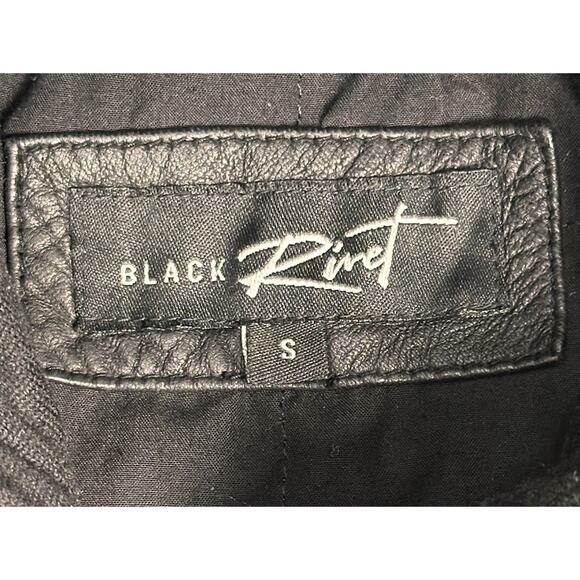 Black Rivet Leather Jacket GIII Mens SMALL Bomber Removable Hood MSRP $600 - Picture 5 of 16